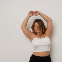 Curve Padded Spagetti Strap Camisole Plus Size Tops White Plus Size One Size -2020AVE