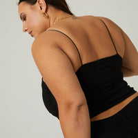 Curve Padded Spagetti Strap Camisole Plus Size Tops -2020AVE