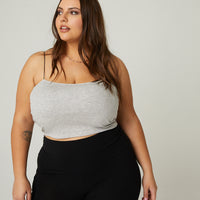 Curve Padded Spagetti Strap Camisole Plus Size Tops -2020AVE