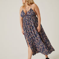 Curve Paisley Floral Tank Maxi Dress Plus Size Dresses -2020AVE