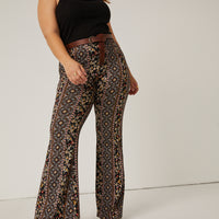 Curve Paisley Patterned Pants Plus Size Bottoms -2020AVE