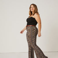 Curve Paisley Patterned Pants Plus Size Bottoms -2020AVE