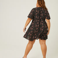Curve Paisley Print Wrap Dress Plus Size Dresses -2020AVE