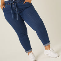 Curve Paper Bag Jeans Plus Size Bottoms -2020AVE