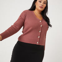 Curve Cardigan Top Plus Size Tops Mauve 1XL -2020AVE