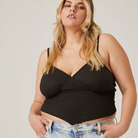 Curve Pointed Hem Tank Plus Size Tops -2020AVE