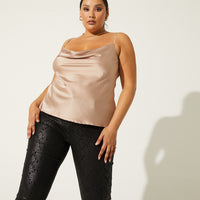 Curve Prima Donna Satin Tank Plus Size Tops -2020AVE