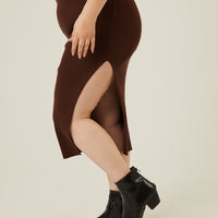 Curve Rib Knit Matching Set Plus Size Matching Sets -2020AVE