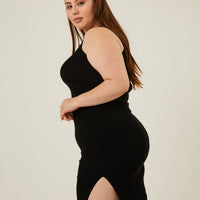 Curve Rib Knit Matching Set Plus Size Matching Sets -2020AVE