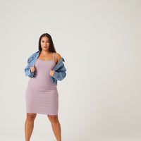 Curve Ribbed Mini Dress Plus Size Dresses -2020AVE
