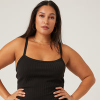 Curve Ribbed Mini Dress Plus Size Dresses -2020AVE