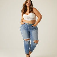 Curve Ripped Skinny Mom Jeans Plus Size Bottoms -2020AVE