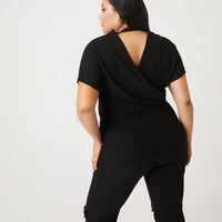 Curve Full-Length Wrap Top Plus Size Tops -2020AVE