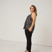 Curve Roses Floral Tank Plus Size Tops -2020AVE