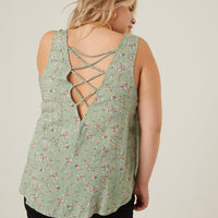 Curve Roses Floral Tank Plus Size Tops -2020AVE