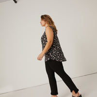 Curve Roses Floral Tank Plus Size Tops -2020AVE