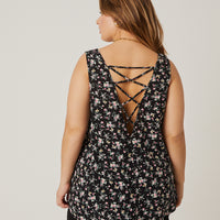 Curve Roses Floral Tank Plus Size Tops -2020AVE