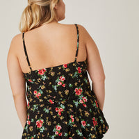 Curve Roses Spaghetti Strap Tank Plus Size Tops -2020AVE