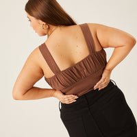 Curve Ruched Bust Tank Plus Size Tops -2020AVE