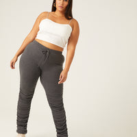 Curve Ruched Joggers Plus Size Bottoms -2020AVE