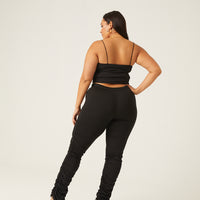 Curve Ruched Joggers Plus Size Bottoms -2020AVE