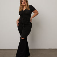 Curve Ruched Knit Tee Shirt Plus Size Tops -2020AVE
