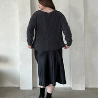 Curve Satin Midi Skirt Plus Size Bottoms -2020AVE