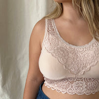 Curve Seamless Lace Padded Bralette Plus Size Intimates -2020AVE