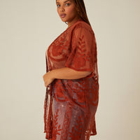 Curve Sheer Lace Cardigan Plus Size Tops -2020AVE