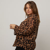 Curve Sheer Leopard Print Top Plus Size Tops -2020AVE