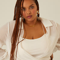 Curve Sheer Tie Front Top Plus Size Tops -2020AVE