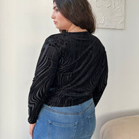 Curve Sheer Zebra Tie Front Top Plus Size Tops -2020AVE