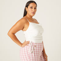 Curve Shiny Side Ruched Tank Tops -2020AVE