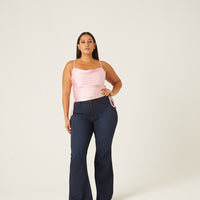 Curve Shiny Side Ruched Tank Tops -2020AVE