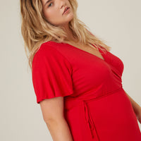 Curve Short Sleeve Maxi Wrap Dress Plus Size Dresses -2020AVE