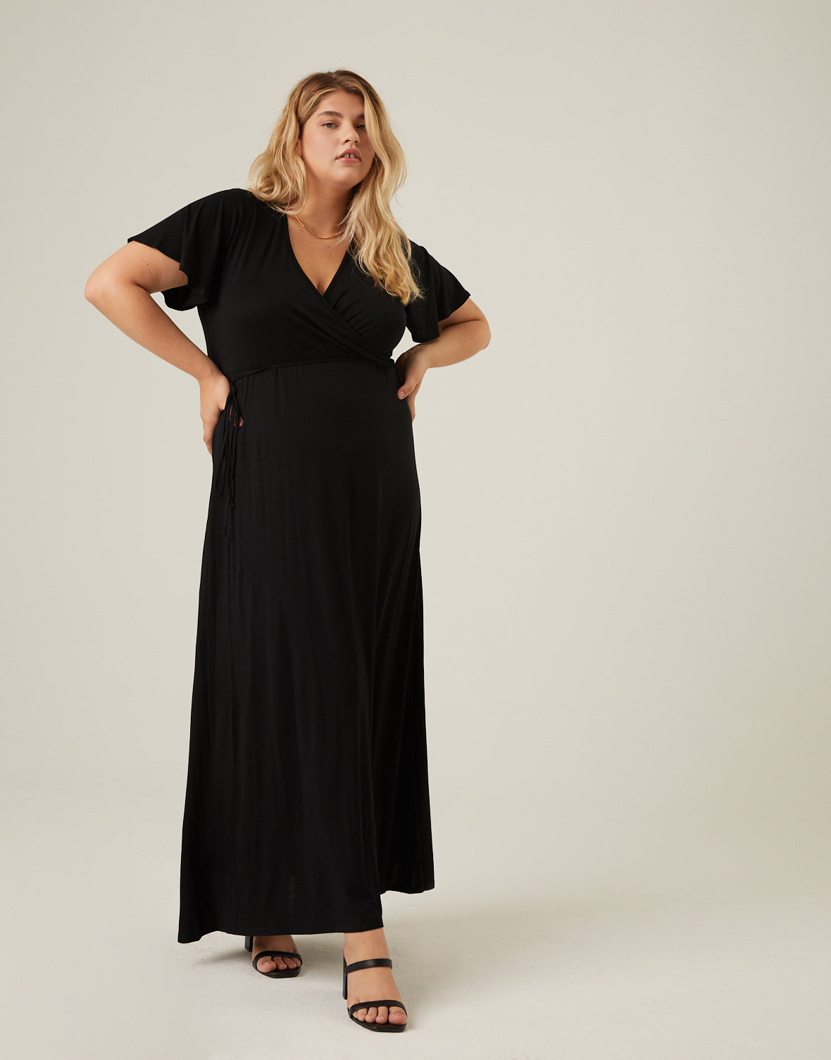 Plus Size Short Sleeve Maxi Wrap Dress 2020AVE Plus Size Short Sleeve Maxi Wrap Dress 2020AVE