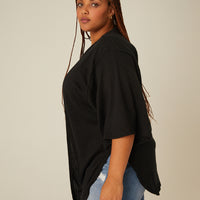 Curve Short Sleeve Open Cardigan Plus Size Outerwear -2020AVE