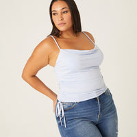 Curve Side Ruched Tank Plus Size Tops -2020AVE