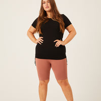 Curve Side Ruched Tee Plus Size Tops -2020AVE