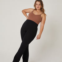 Curve Simple Ribbed Bodysuit Plus Size Tops -2020AVE