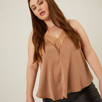Curve Sleepless Nights Cami Plus Size Tops Taupe 1XL -2020AVE