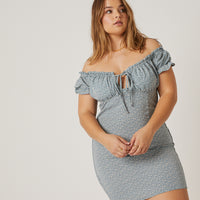 Curve Smocked Back Floral Mini Dress Plus Size Dresses -2020AVE