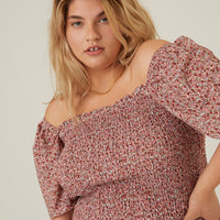 Curve Smocked Chiffon Mini Dress Plus Size Dresses -2020AVE