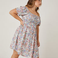 Curve Smocked Floral Babydoll Dress Plus Size Dresses -2020AVE