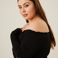 Curve Smocked Off The Shoulder Dress Plus Size Dresses -2020AVE