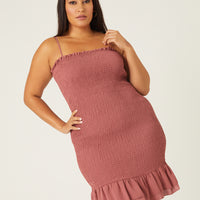 Curve Smocked Spaghetti Strap Dress Plus Size Dresses -2020AVE
