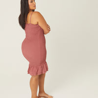 Curve Smocked Spaghetti Strap Dress Plus Size Dresses -2020AVE