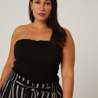 Curve Smocked Tube Top Plus Size Tops -2020AVE