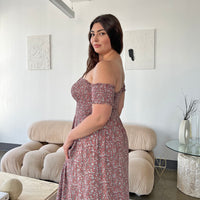 Curve Smocked and Flowy Floral Dress Plus Size Dresses -2020AVE