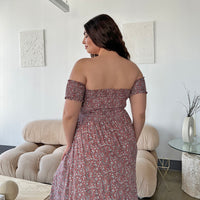 Curve Smocked and Flowy Floral Dress Plus Size Dresses -2020AVE